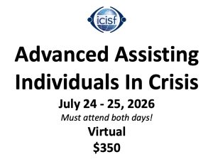 July 24 - 25, 2026 - Virtual Advanced Assisting Individuals in Crisis Two Day Class